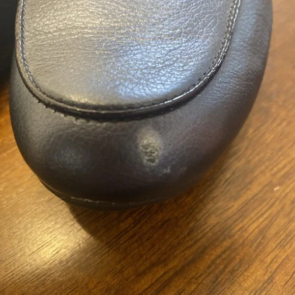 Brighton Women's Sapphire Blue Metallic/Black Loafers Studs Silver Tone Accents - Picture 5 of 16